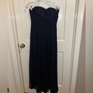 J.Crew navy strapless silk gown, size 2 petite, worn once.